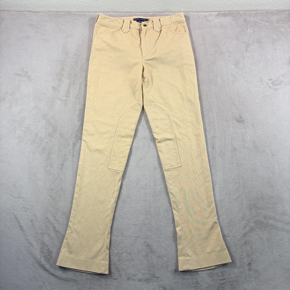 Vintage Ralph Lauren Riding Jodhpurs Equestrian BootCut Pants in Beige Women 8